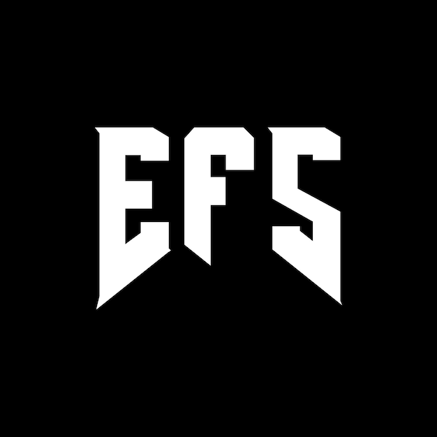 Diseño de logotipo de la empresa de tecnología EFS: combinación de colores blanco y negro EFS: diseño de logotipo EFS: icono EFS: alfabeto EFS: tipografía EFS
