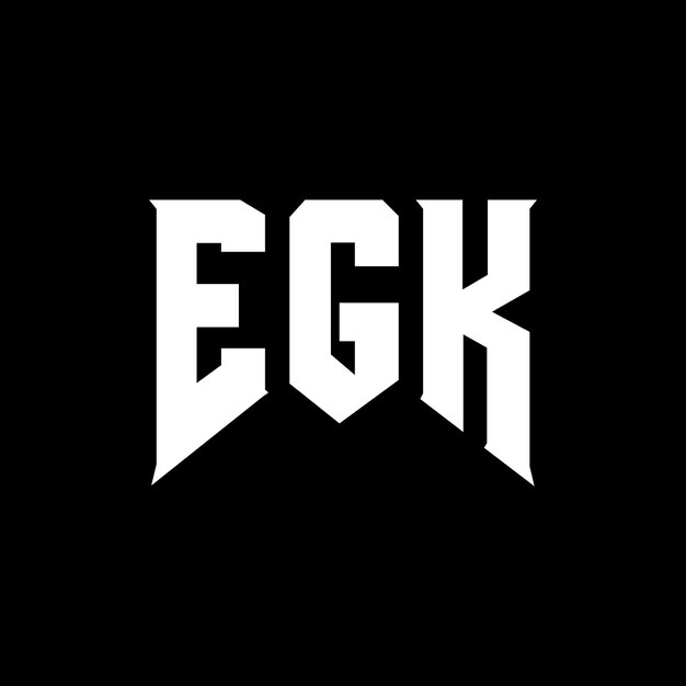 Diseño del logotipo de la empresa de tecnología EGK: combinación de colores blanco y negro EGK: logotipo EGK: vector EGK: diseño del icono EGK: alfabeto EGK: tipografía