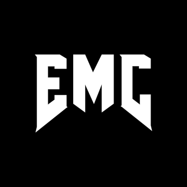 Diseño de logotipo de la empresa de tecnología EMC: combinación de colores blanco y negro EMC logotipo EMC vector EMC diseño EMC icono EMC alfabeto EMC tipografía diseño de logotipo