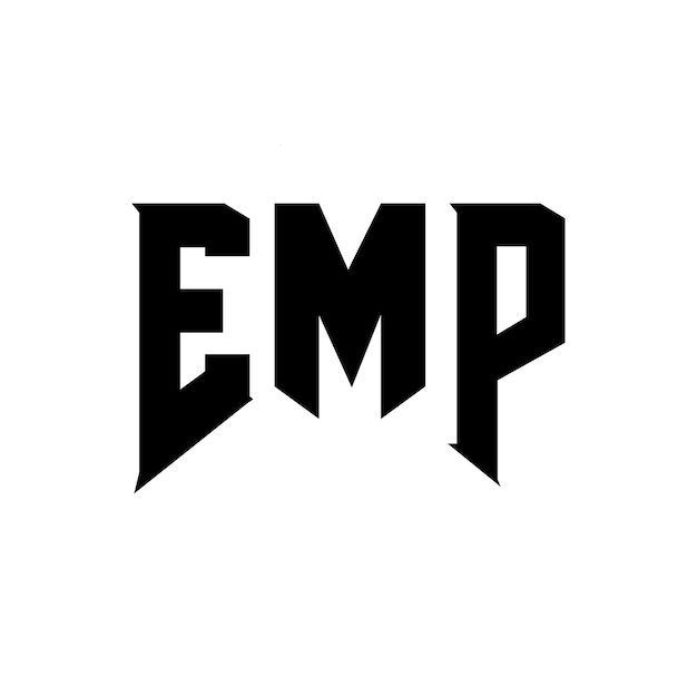 Diseño de logotipo de la empresa de tecnología EMP: combinación de colores blanco y negro EMP: logotipo EMP: vector EMP: diseño EMP: icono EMP: alfabeto EMP: tipografía