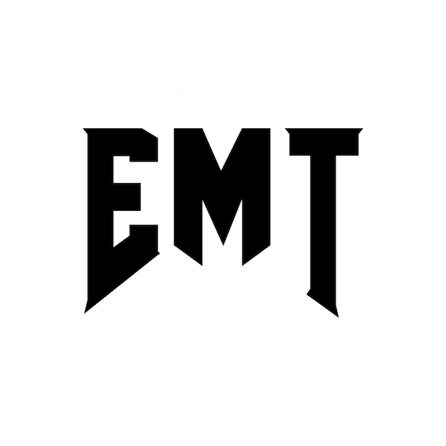 Diseño de logotipo de la empresa de tecnología EMT: combinación de colores blanco y negro EMT: diseño de logotipo EMT: icono EMT: alfabeto EMT: tipografía EMT