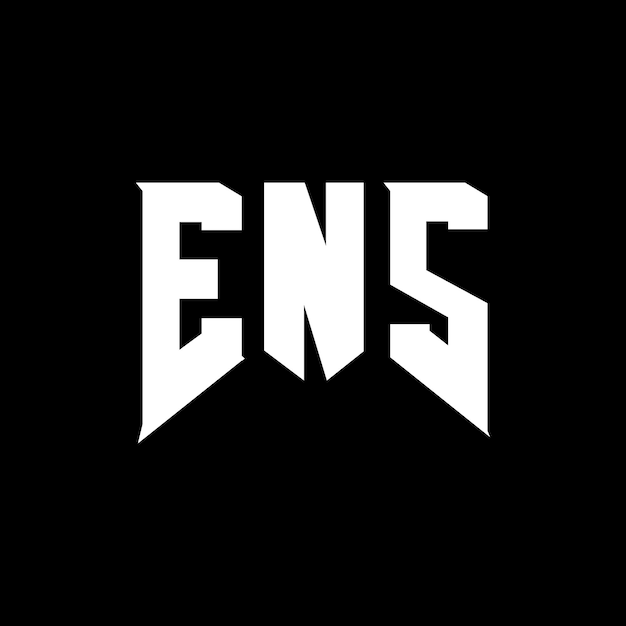 Diseño del logotipo de la empresa de tecnología ENS: combinación de colores blanco y negro ENS: diseño del logotipo ENS: vector ENS: icono ENS: alfabeto ENS: tipografía