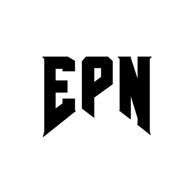 Diseño del logotipo de la empresa de tecnología EPN: combinación de colores blanco y negro EPN: logotipo vectorial EPN: diseño del icono EPN: alfabeto EPN: tipografía EPN