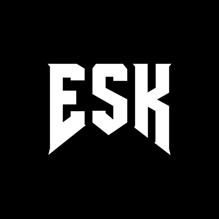 Vector diseño del logotipo de la empresa de tecnología esk: combinación de colores blanco y negro esk: diseño del logotipo esk: véctor esk: icono esk: alfabeto esk: tipografía