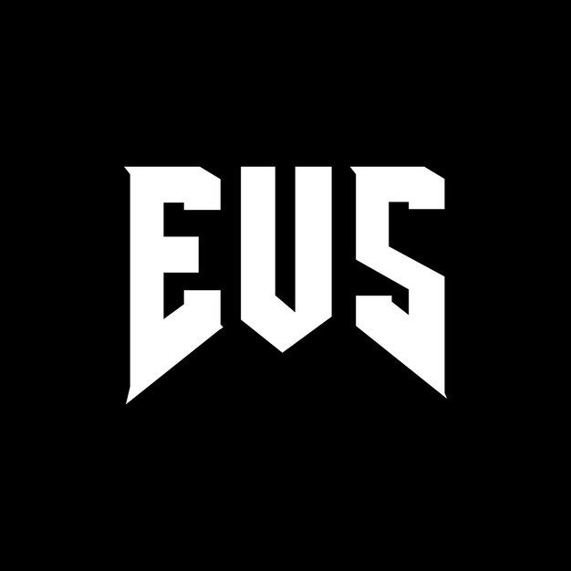 Diseño del logotipo de la empresa de tecnología EUS: combinación de colores blanco y negro EUS: diseño del icono de EUS: alphabet EUS: logotipo de tipografía EUS