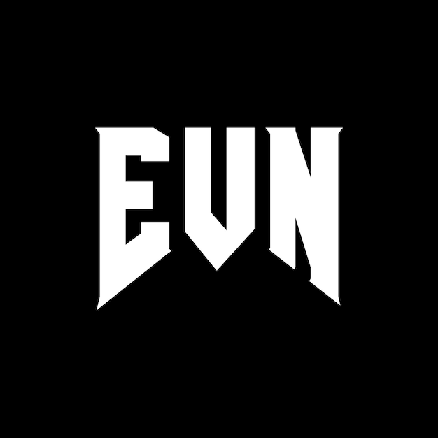 Diseño del logotipo de la empresa de tecnología EVN: combinación de colores blanco y negro EVN: diseño del logotipo EVN: icono EVN: alfabeto EVN: tipografía EVN