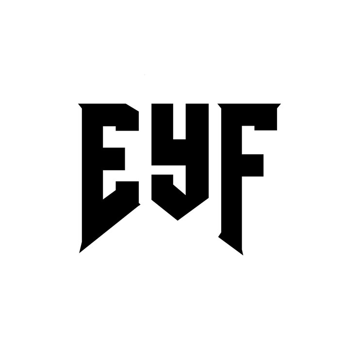 Vector diseño del logotipo de la empresa de tecnología eyf diseño del logotipo eyf combinación de colores blanco y negro eyf logotipoeyf vector eyf diseño eyf icono eyf alfabeto eyf tipografía diseño del logotip