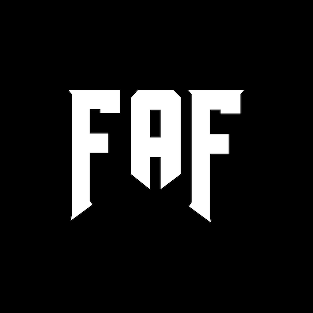 Diseño del logotipo de la empresa de tecnología FAF: combinación de colores blanco y negro FAF: diseño del logotipo FAF: véctor FAF: icono FAF: alfabeto FAF: tipografía FAF