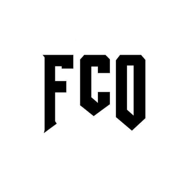 Diseño del logotipo de la empresa de tecnología FCO: combinación de colores blanco y negro FCO: Vector FCO: Diseño del icono FCO: Alfabeto FCO: Logotipo FCO