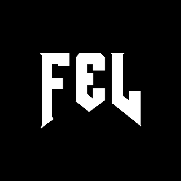 Diseño del logotipo de la empresa de tecnología FEL: combinación de colores en blanco y negro FEL: diseño del logotipo FEL: vector FEL: icono FEL: alfabeto FEL: tipografía FEL
