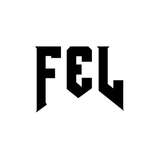 Diseño del logotipo de la empresa de tecnología FEL: combinación de colores en blanco y negro FEL: diseño del logotipo FEL: vector FEL: icono FEL: alfabeto FEL: tipografía FEL