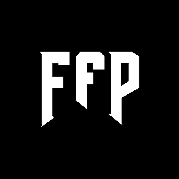 Diseño del logotipo de la empresa de tecnología FFP: combinación de colores blanco y negro FFP: diseño del logotipo FFP: icono FFP: alfabeto FFP: tipografía FFP