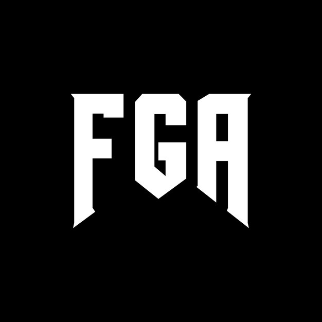 Diseño del logotipo de la empresa de tecnología FGA: combinación de colores blanco y negro FGA: Vector FGA: Diseño del icono FGA: Alfabeto FGA: Tipografía