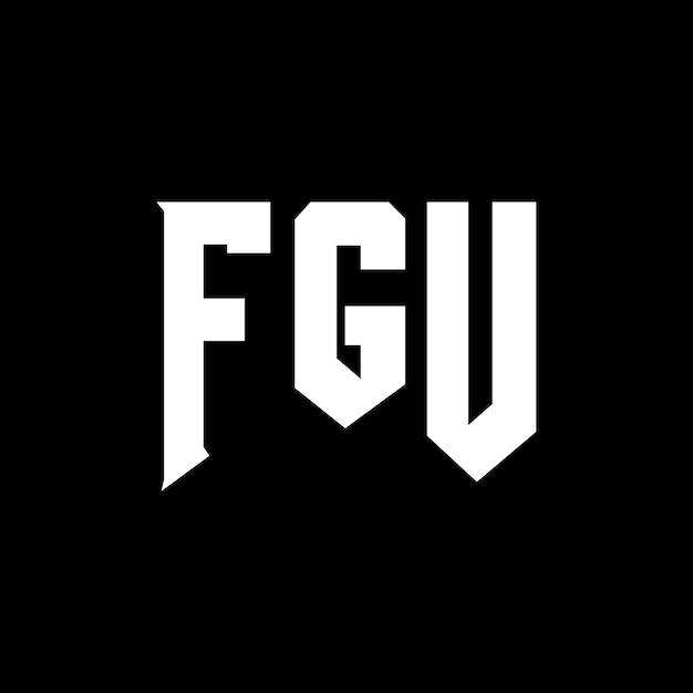 Diseño de logotipo de la empresa de tecnología FGU: combinación de colores blanco y negro FGU: logotipo FGU: vector FGU: diseño FGU: icono FGU: alfabeto FGU: tipografía