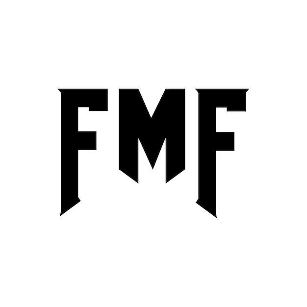 Diseño del logotipo de la empresa de tecnología FMF: combinación de colores blanco y negro FMF: Vector FMF: Diseño del icono FMF: Alfabeto FMF: Tipo de diseño del logotipo