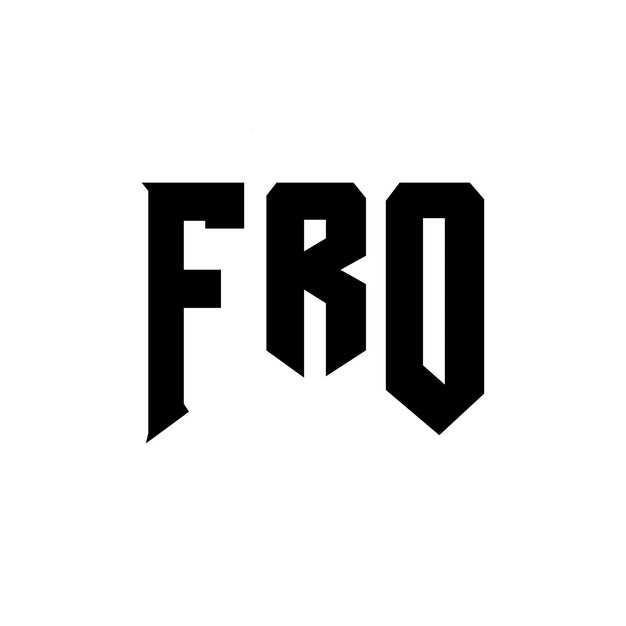 Diseño del logotipo de la empresa de tecnología FRO: combinación de colores blanco y negro FRO: logotipo FRO: vector FRO: diseño FRO: icono FRO: alfabeto FRO: tipografía