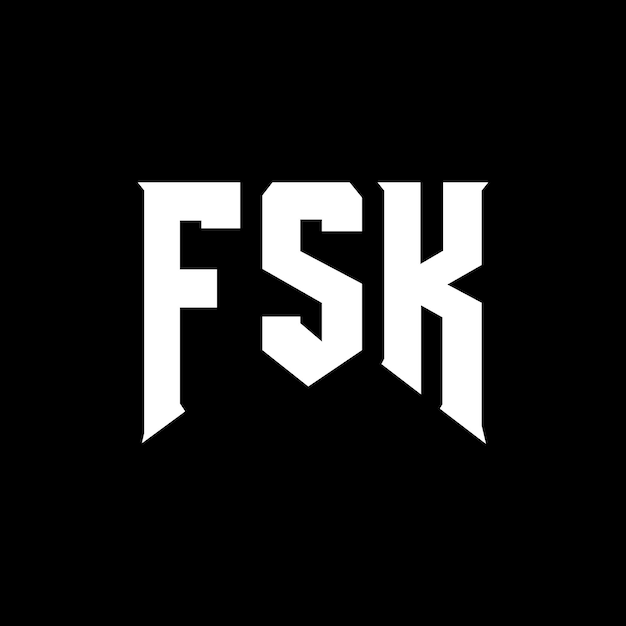 Diseño del logotipo de la empresa de tecnología FSK: combinación de colores blanco y negro, diseño del logotipo FSK, diseño del vector FSK, icono FSK, alfabeto FSK, tipografía FSK.