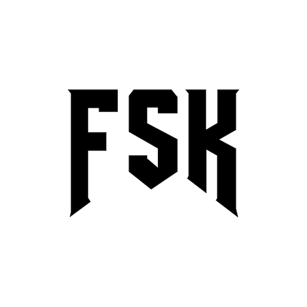 Diseño del logotipo de la empresa de tecnología FSK: combinación de colores blanco y negro, diseño del logotipo FSK, diseño del vector FSK, icono FSK, alfabeto FSK, tipografía FSK.