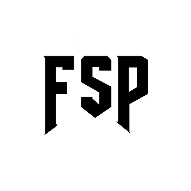 Diseño del logotipo de la empresa de tecnología FSP: combinación de colores blanco y negro FSP: diseño del logotipo FSP: icono FSP: alfabeto FSP: tipografía FSP