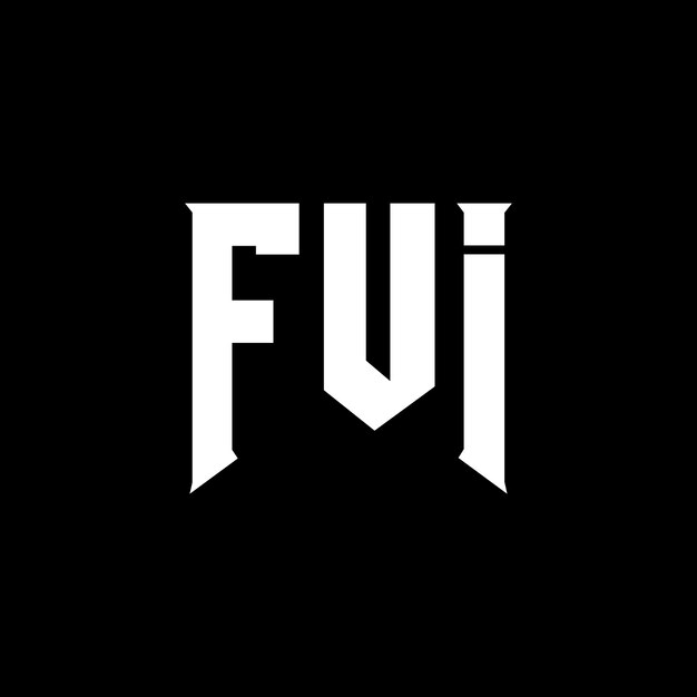 Diseño del logotipo de la empresa de tecnología FUI: combinación de colores blanco y negro FUI logotipo FUI vector FUI diseño FUI icono FUI alfabeto FUI tipografía diseño del logotipo