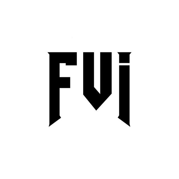 Diseño del logotipo de la empresa de tecnología FVI: combinación de colores en blanco y negro FVI: diseño del logotipo FVI: Vector FVI: Diseño del icono FVI: Alfabeto FVI: Logotipo FVI