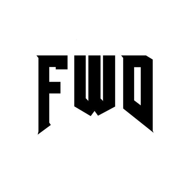 Diseño del logotipo de la empresa de tecnología FWD: combinación de colores blanco y negro FWD: diseño del logotipo FWD: Vector FWD: Diseño del icono FWD: Alfabeto FWD: Logotipo FWD