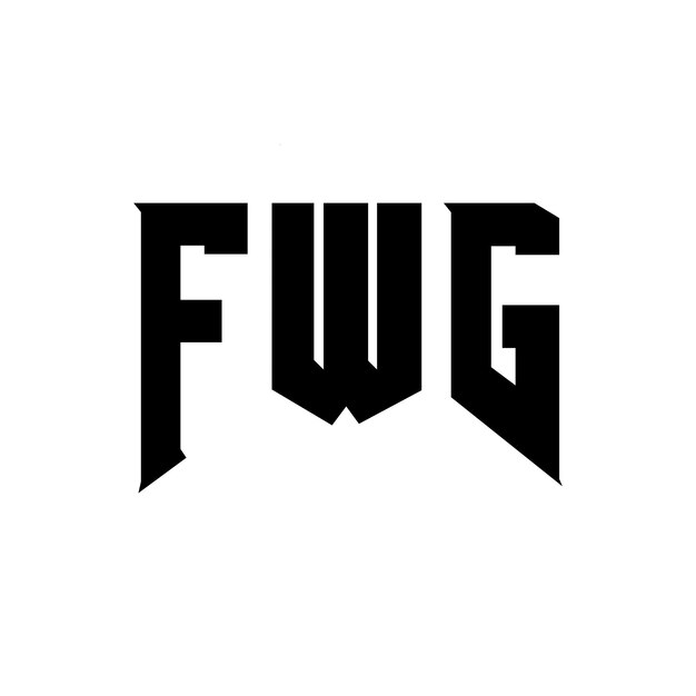 Diseño del logotipo de la empresa de tecnología FWG: combinación de colores blanco y negro FWG: diseño del logotipo FWG: vector FWG: icono FWG: alfabeto FWG: tipografía