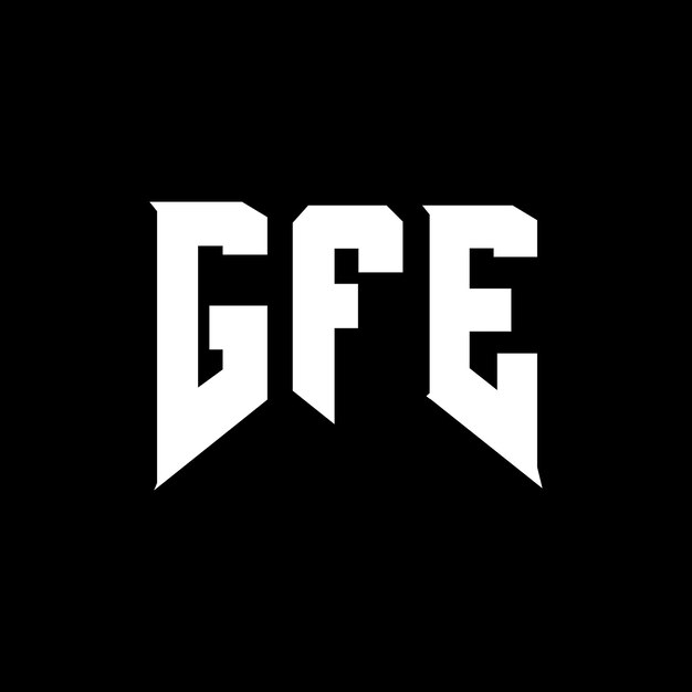 Diseño del logotipo de la empresa de tecnología GFE: combinación de colores en blanco y negro GFE: diseño del logotipo GFE: icono GFE: alfabeto GFE: tipografía GFE: logotipo