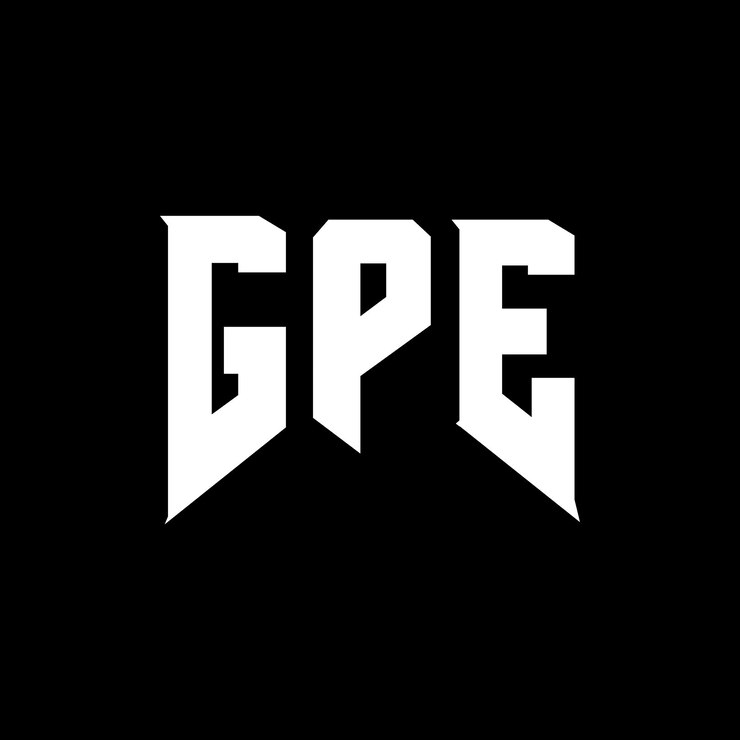 Vector diseño del logotipo de la empresa de tecnología gpe: combinación de colores blanco y negro gpe logotipo gpe vector gpe diseño gpe icono gpe alfabeto gpe tipografía diseño del logotipo