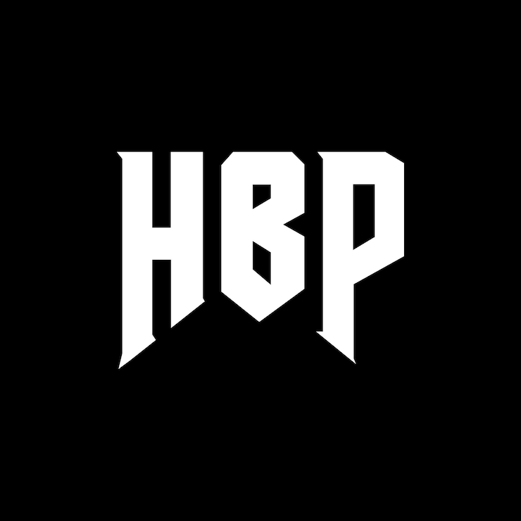 Vector diseño del logotipo de la empresa de tecnología hbp: combinación de colores blanco y negro hbp: diseño del logotipo hbp: icono hbp: alfabeto hbp: tipografía hbp