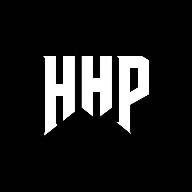 Diseño del logotipo de la empresa de tecnología HHP: combinación de colores blanco y negro HHP: diseño del logotipo HHP: icono HHP: alfabeto HHP: tipografía