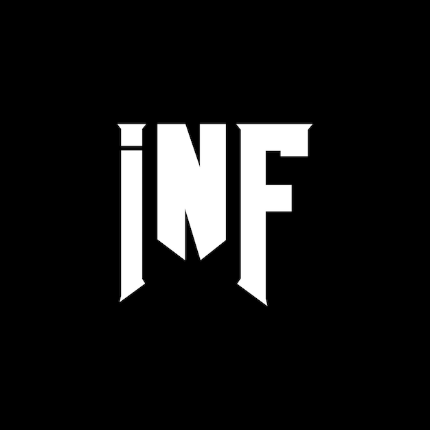 Diseño del logotipo de la empresa de tecnología INF: combinación de colores blanco y negro INF: logotipo INF: vector INF: diseño INF: icono INF: alfabeto INF: tipografía INF