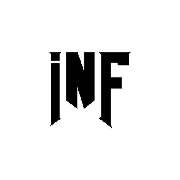 Diseño del logotipo de la empresa de tecnología INF: combinación de colores blanco y negro INF: logotipo INF: vector INF: diseño INF: icono INF: alfabeto INF: tipografía INF