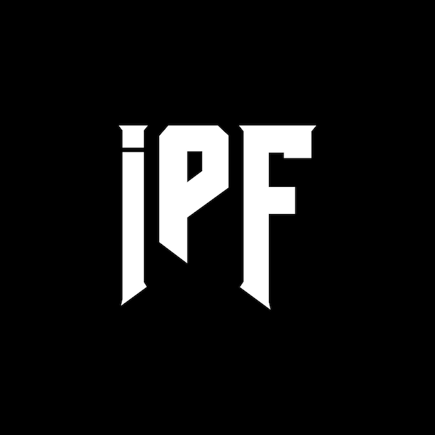 Diseño de logotipo de la empresa de tecnología IPF: combinación de colores blanco y negro IPF: Vector IPF: Diseño de icono IPF: Alfabeto IPF: Tipografía IPF