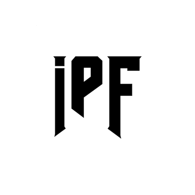 Diseño de logotipo de la empresa de tecnología IPF: combinación de colores blanco y negro IPF: Vector IPF: Diseño de icono IPF: Alfabeto IPF: Tipografía IPF