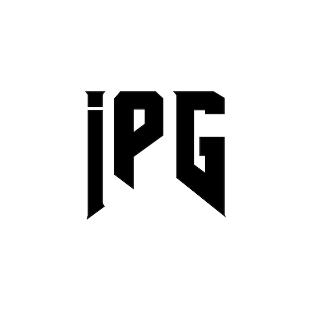 Diseño del logotipo de la empresa de tecnología IPG: combinación de colores blanco y negro IPG: diseño del logotipo IPG: icono IPG: alfabeto IPG: tipografía IPG