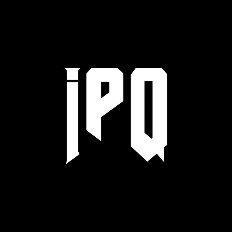 Vector diseño del logotipo de la empresa de tecnología ipq: combinación de colores blanco y negro ipq: diseño del logotipo ipq: icono ipq: alfabeto ipq: tipografía
