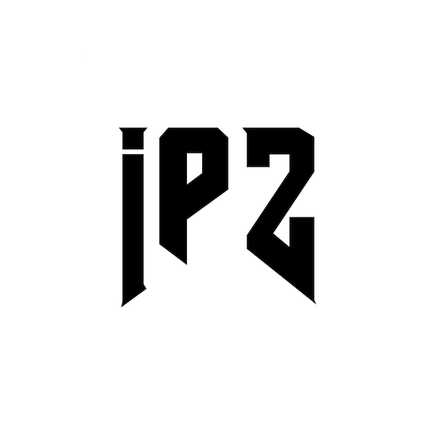 Diseño del logotipo de la empresa de tecnología IPZ: combinación de colores blanco y negro IPZ: diseño del logotipo IPZ: icono IPZ: alfabeto IPZ: tipografía