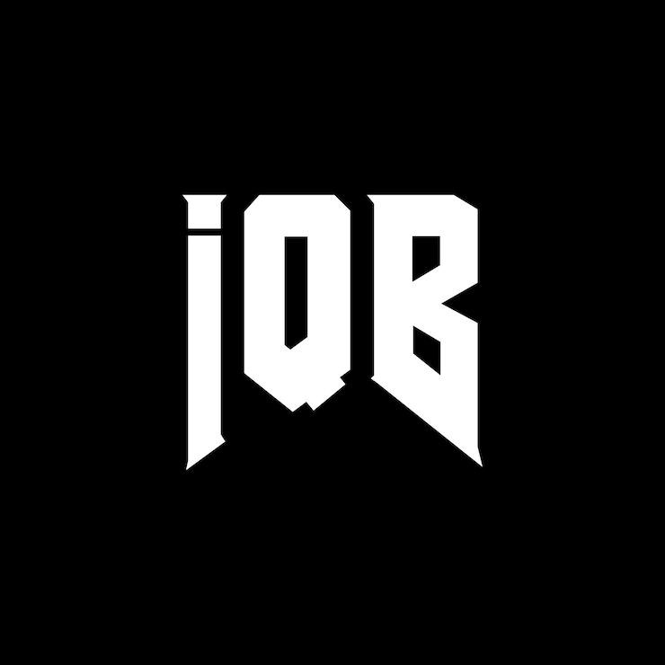 Vector diseño de logotipo de la empresa de tecnología iqb: combinación de colores blanco y negro, diseño de logotipo, diseño de icono, diseño de tipografía.