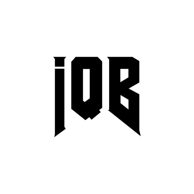 Diseño de logotipo de la empresa de tecnología IQB: combinación de colores blanco y negro, diseño de logotipo, diseño de icono, diseño de tipografía.