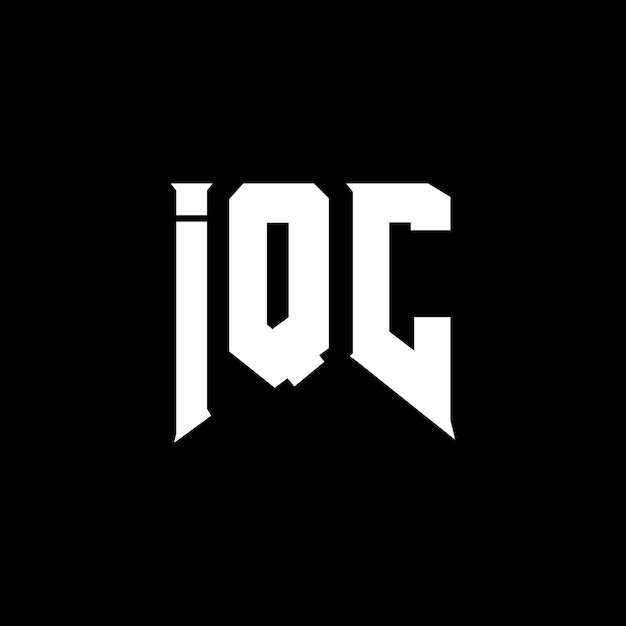 Diseño de logotipo de la empresa de tecnología IQC: combinación de colores blanco y negro, diseño de logotipo, diseño de icono, diseño de tipografía.