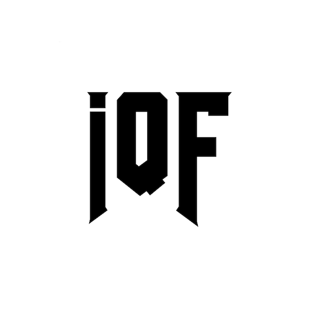 Diseño de logotipo de la empresa de tecnología IQF: combinación de colores blanco y negro, diseño de logotipo, diseño de icono, diseño de tipografía, diseño del logotipo.