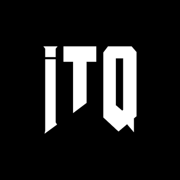 Diseño de logotipo de la empresa de tecnología ITQ: combinación de colores blanco y negro, diseño de logotipo, diseño de icono, diseño de tipografía.