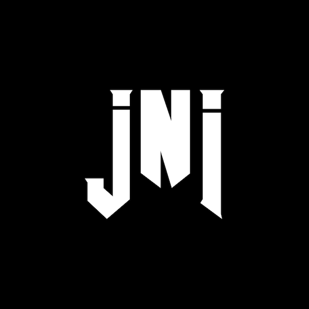 Diseño del logotipo de la empresa de tecnología JNI: combinación de colores blanco y negro JNI logotipo JNI vector JNI diseño JNI icono JNI alfabeto JNI tipografía diseño del logotipo