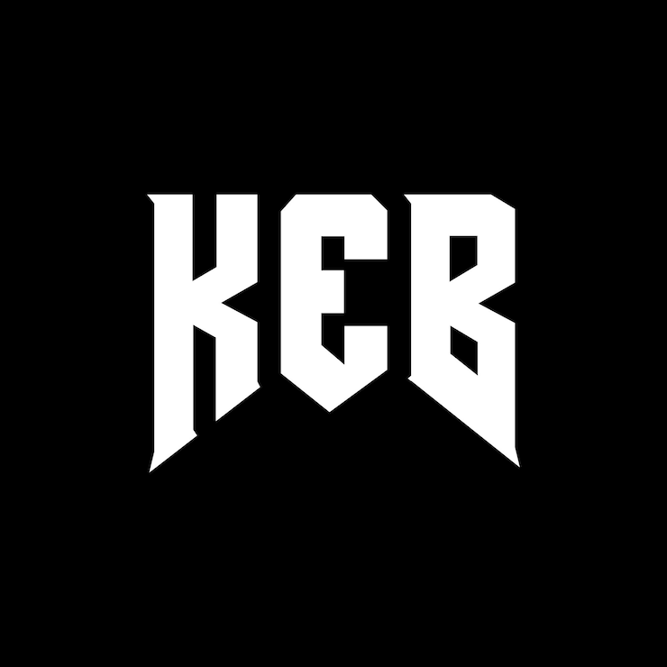 Vector diseño de logotipo de la empresa de tecnología keb: combinación de colores blanco y negro keb: diseño de logotipo keb: icono keb: alfabeto keb: tipografía keb: logotipo kep