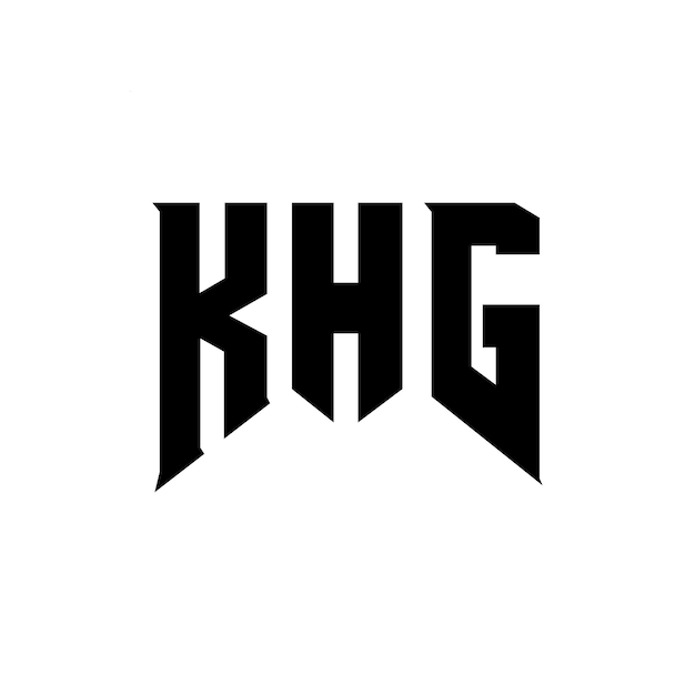 Diseño del logotipo de la empresa de tecnología KHG: combinación de colores blanco y negro KHG: logotipo KHG: diseño vectorial KHG: icono KHG: alfabeto KHG: tipografía