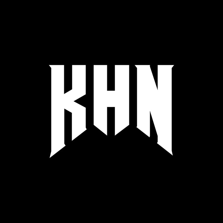 Vector diseño del logotipo de la empresa de tecnología khn: combinación de colores blanco y negro khn: logotipo khn: diseño vectorial khn: icono khn: alfabeto khn: tipografía khn