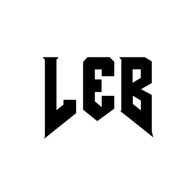 Diseño de logotipo de la empresa de tecnología LEB: combinación de colores blanco y negro LEB logotipo LEB vector LEB diseño LEB icono LEB alfabeto LEB tipografía LEB diseño de logotipo