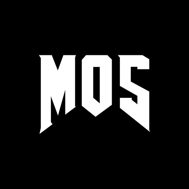 Diseño de logotipo de la empresa de tecnología MOS: combinación de colores blanco y negro MOS logotipo MOS vector MOS diseño MOS icono MOS alfabeto MOS tipografía diseño de logotipo