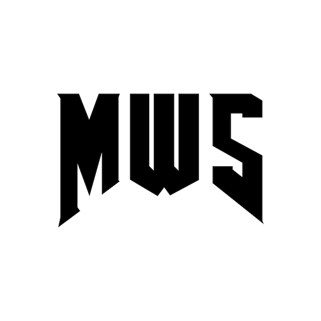 Diseño del logotipo de la empresa de tecnología MWS: combinación de colores blanco y negro MWS: logotipo MWS: vector MWS: diseño MWS: icono MWS: alfabeto MWS: tipografía MWS.